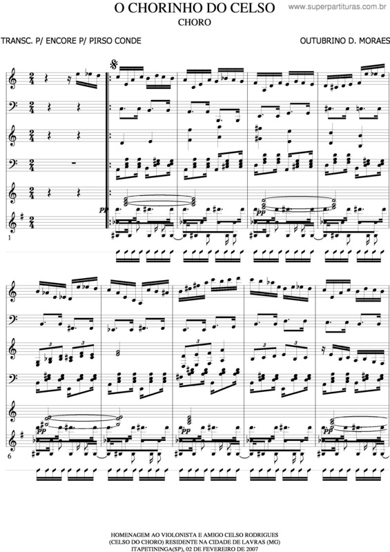 Partitura da música O Chorinho Do Celso