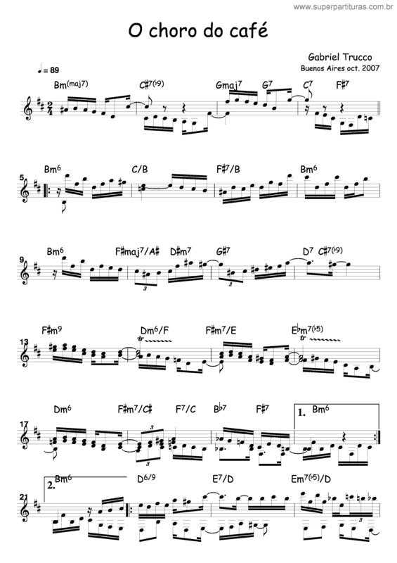 Partitura da música O Choro Do Café