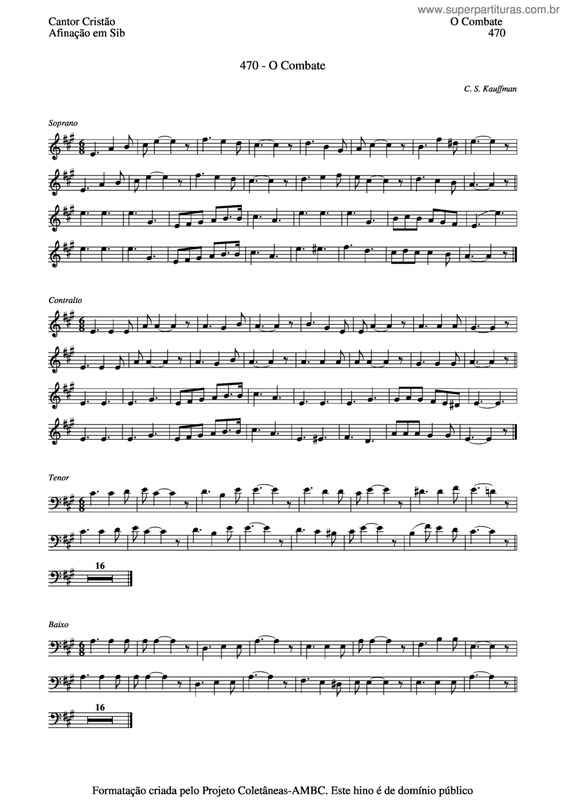 Partitura da música O Combate v.3