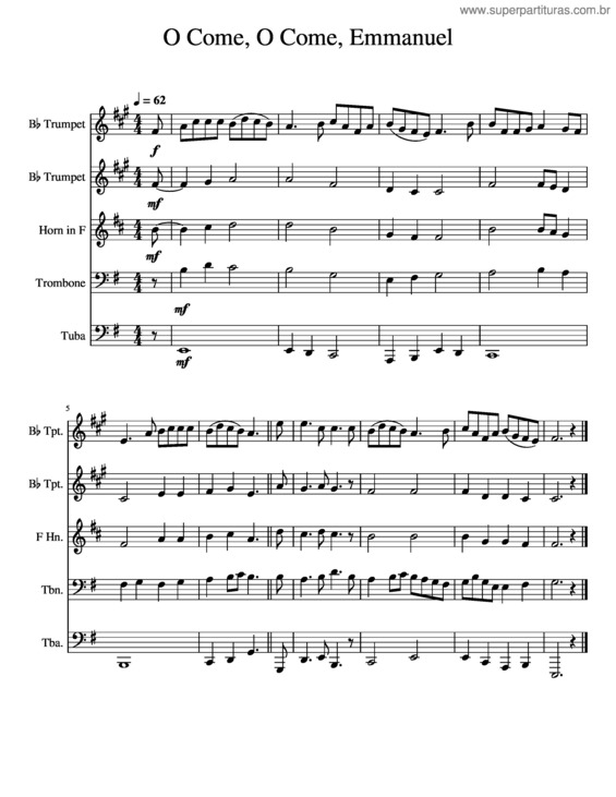 Partitura da música O Come, O Come, Emanuel – Misc Tunes O Come, O Come, Emmanuel