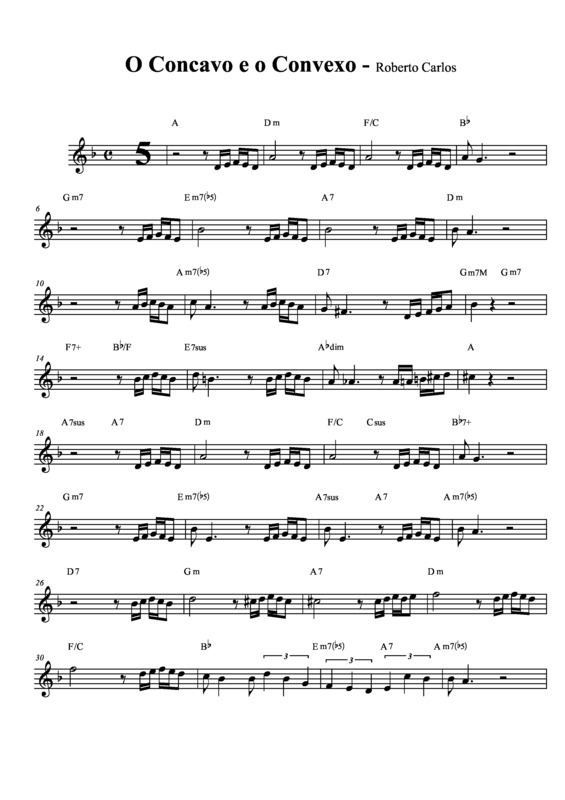 Partitura da música O Côncavo e o Convexo v.5