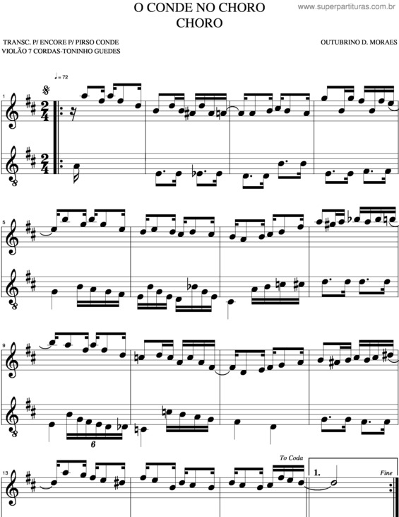 Partitura da música O Conde No Choro v.4