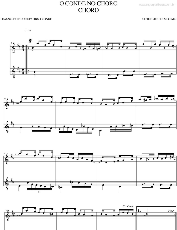 Partitura da música O Conde no Choro