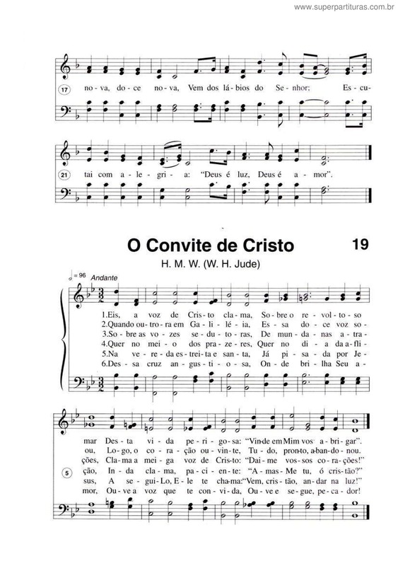Partitura da música O Convite De Cristo v.2