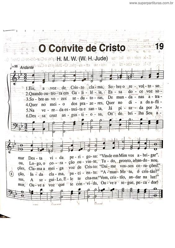 Partitura da música O Convite De Cristo v.3