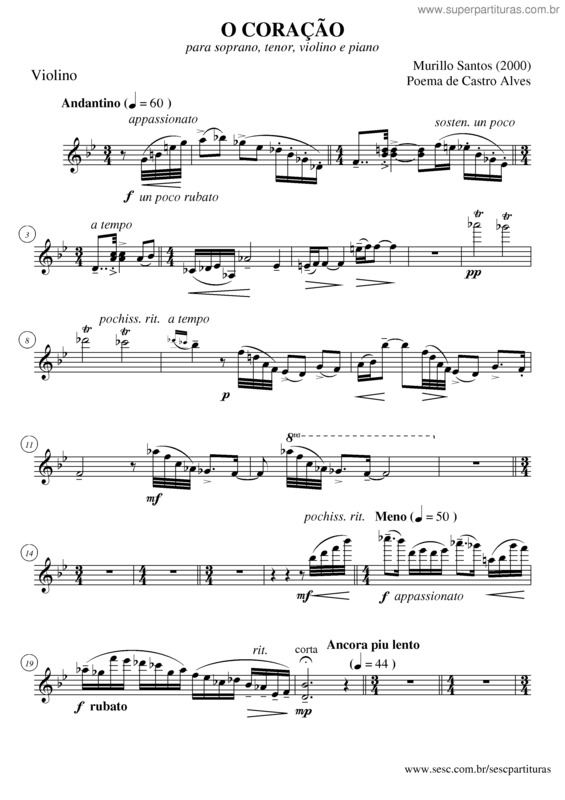 Partitura da música O Coração v.2