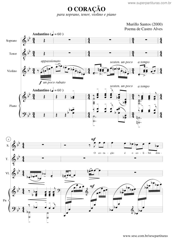 Partitura da música O Coração