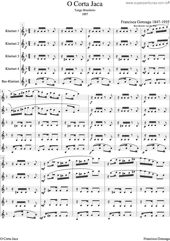 Partitura da música O Corta Jaca v.2