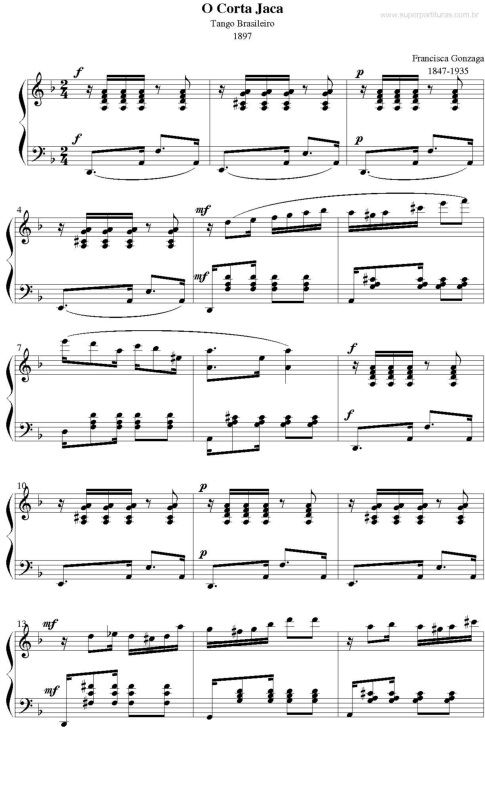 Partitura da música O Corta Jaca