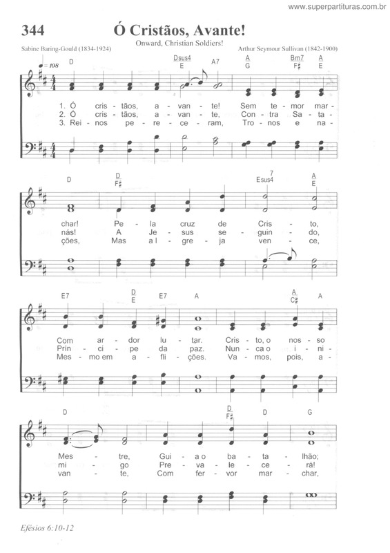 Partitura da música Ó Cristãos, Avante!