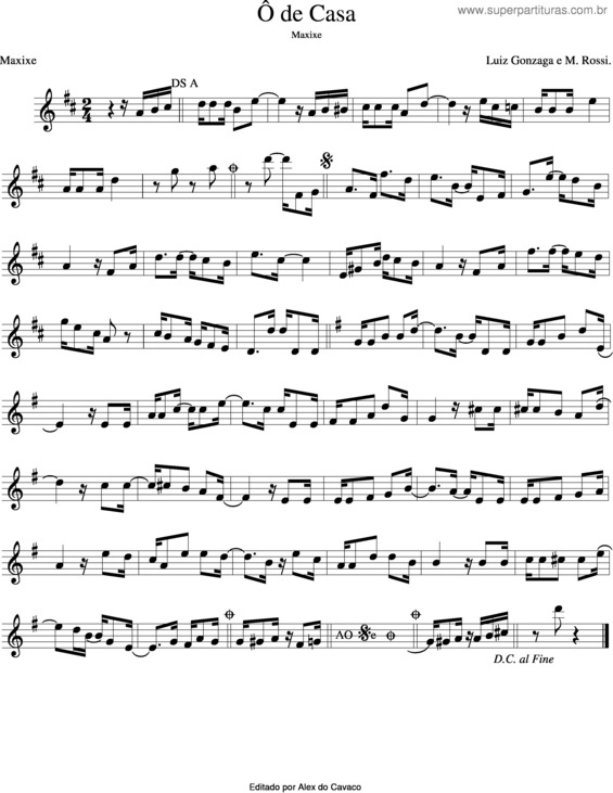 Partitura da música Ô De Casa v.2