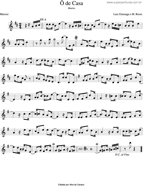 Partitura da música Ô De Casa v.2