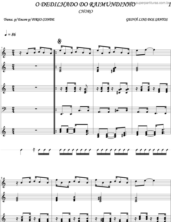 Partitura da música O Dedilhado Do Raimundinho v.5