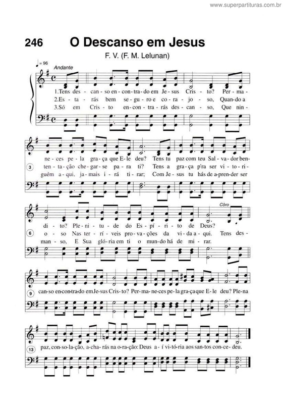 Partitura da música O Descanso Em Jesus