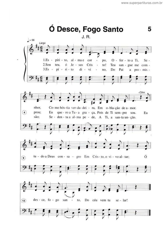 Partitura da música Ó Desce, Fogo Santo v.2