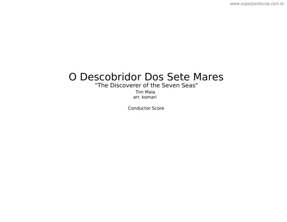 Partitura da música O Descobridor Dos Sete Mares – Sebastião Rodrigues Maia v.2