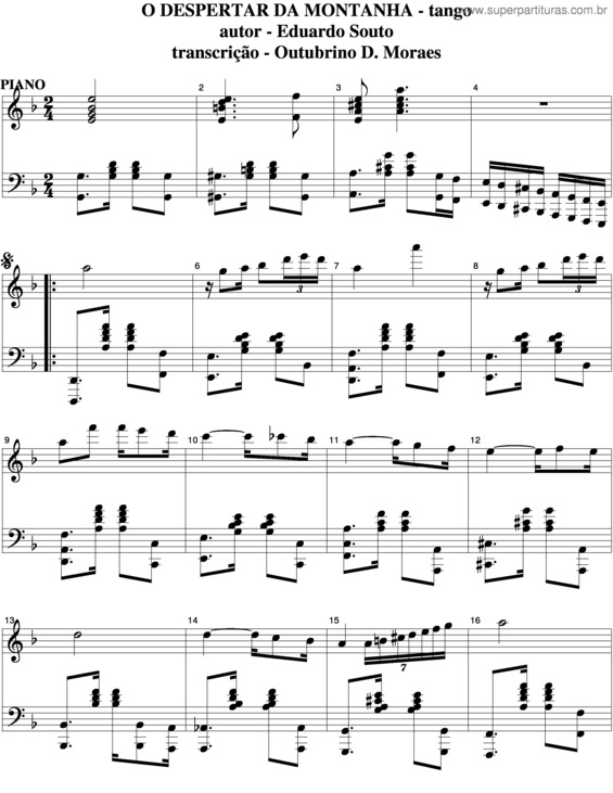 Partitura da música O Despertar Da Montanha v.2