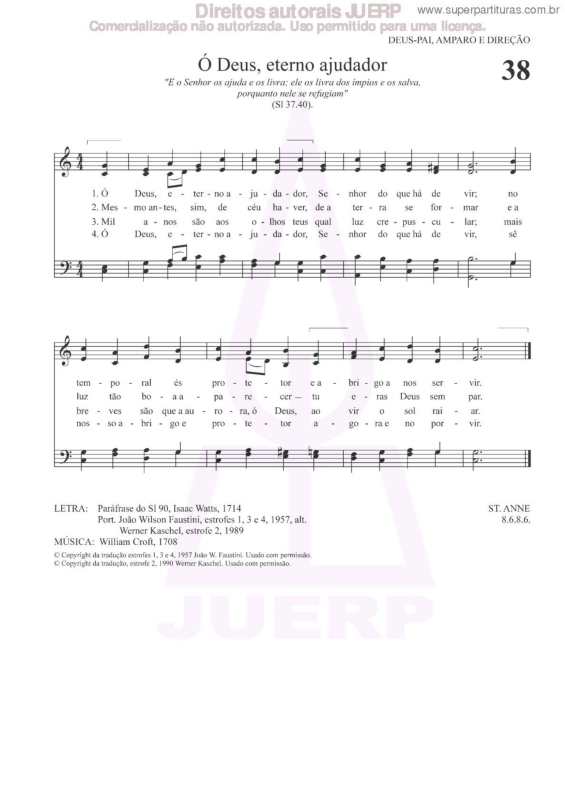 Partitura da música Ó Deus, Eterno Ajudador - 38 HCC v.2