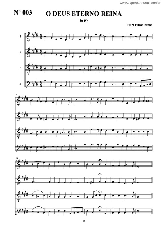 Partitura da música O Deus Eterno Reina v.2