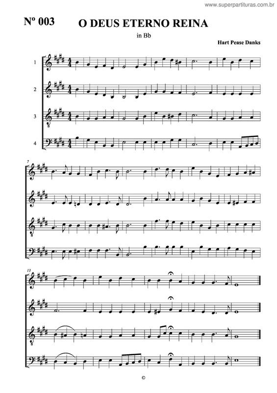 Partitura da música O Deus Eterno Reina v.2