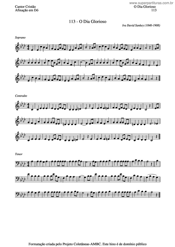 Partitura da música O Dia Glorioso v.2