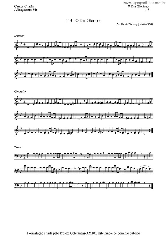 Partitura da música O Dia Glorioso v.3