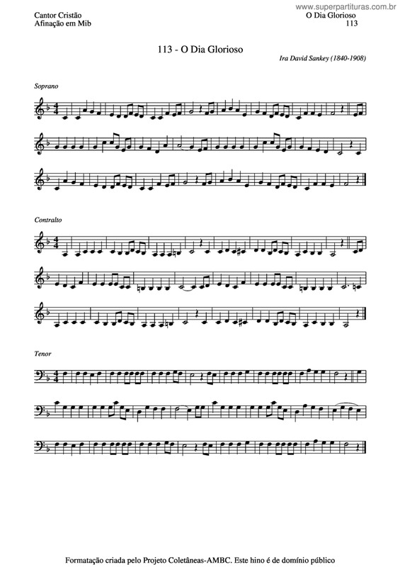 Partitura da música O Dia Glorioso v.4