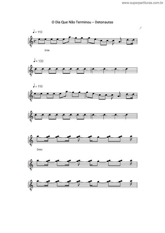 Partitura da música O Dia Que Não Terminou