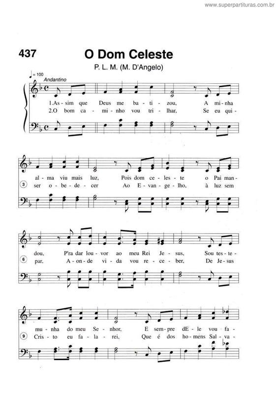 Partitura da música O Dom Celeste v.2