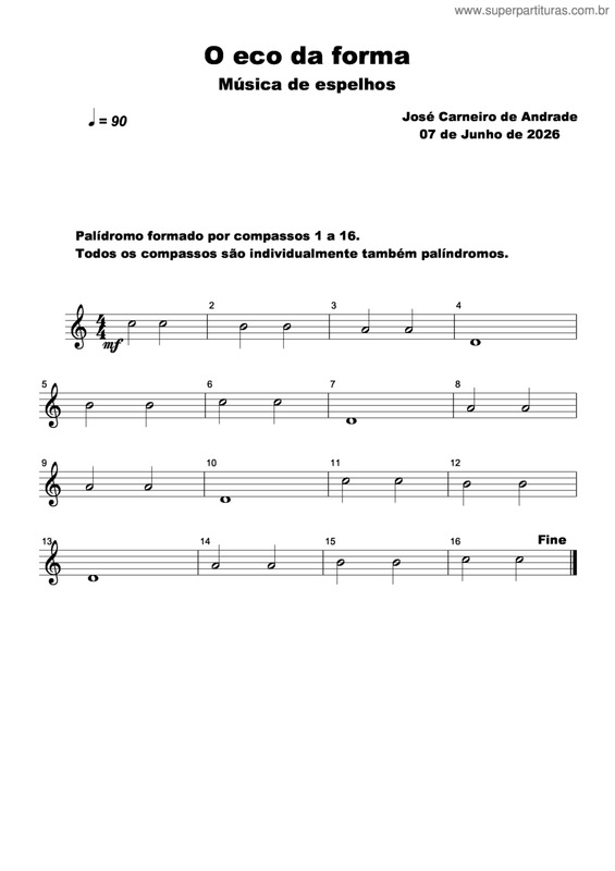 Partitura da música O Eco Da Forma