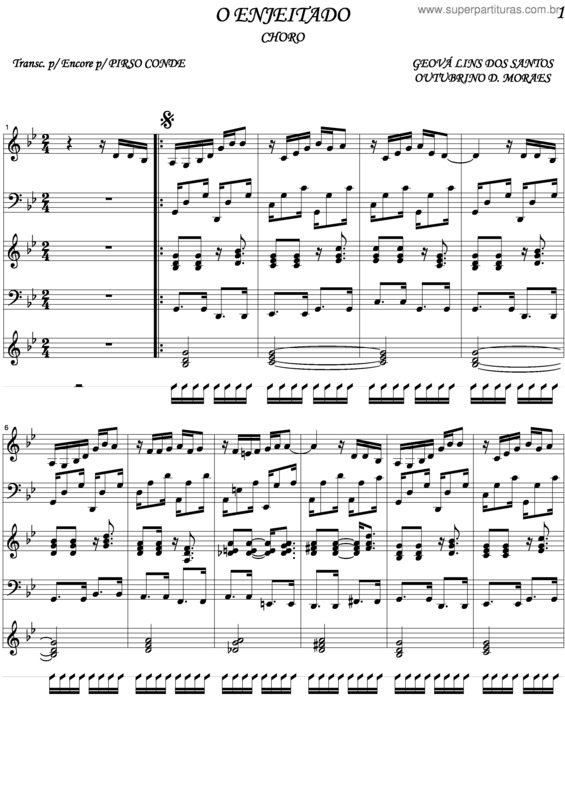 Partitura da música O Enjeitado v.2