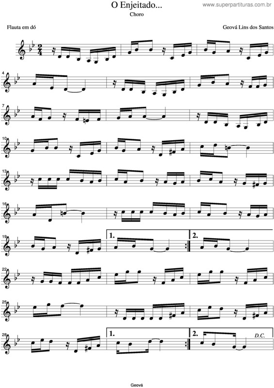 Partitura da música O Enjeitado v.4