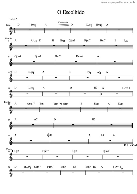 Partitura da música O Escolhido