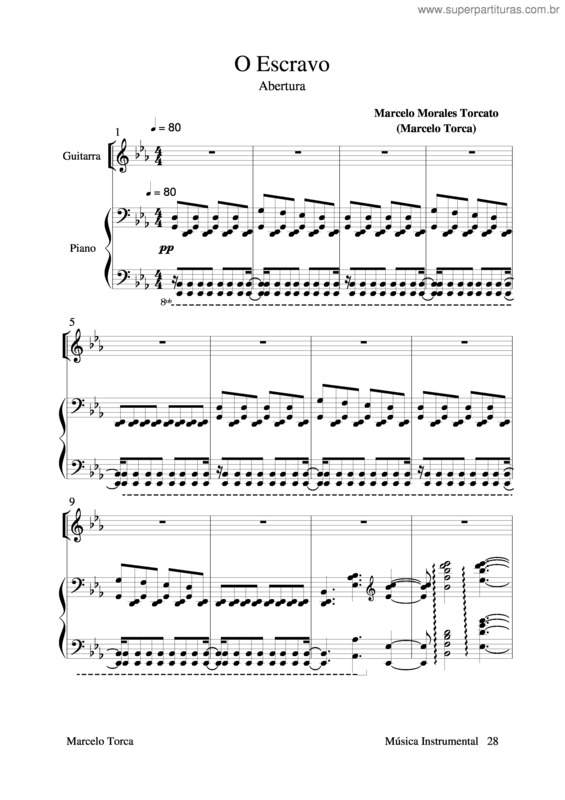 Partitura da música O Escravo