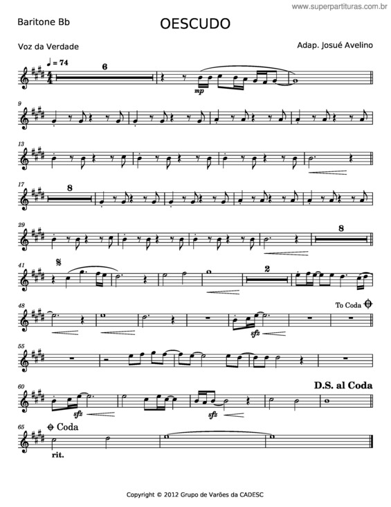 Partitura da música O Escudo – Voz Da Verdade v.15
