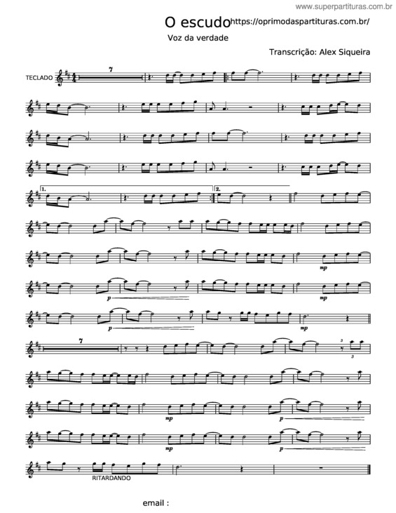 Partitura da música O Escudo – Voz Da Verdade v.5