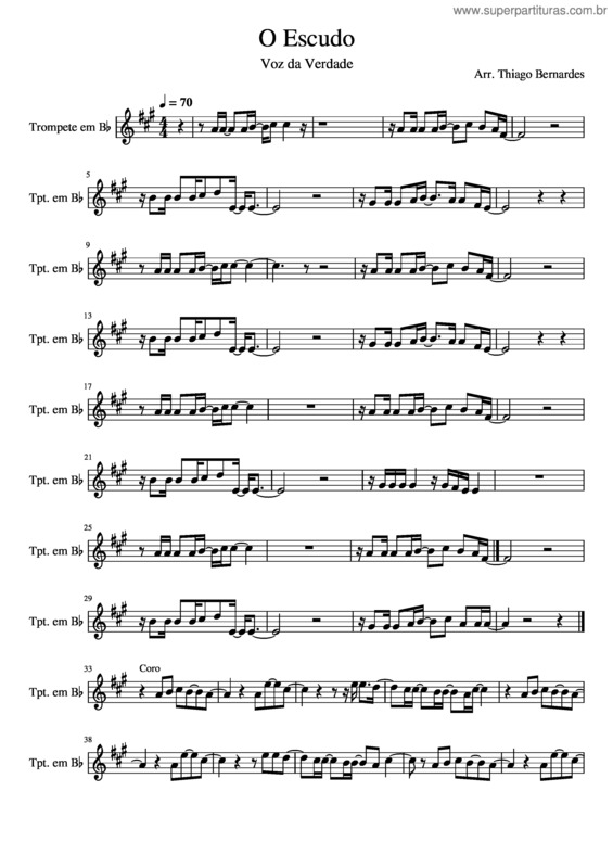 Partitura da música O Escudo – Voz Da Verdade