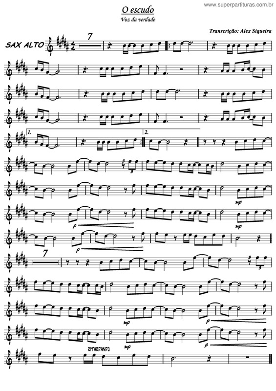 Partitura da música O Escudo v.2