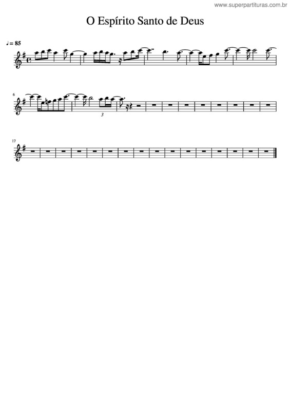 Partitura da música O Esp Rito Santo De Deus