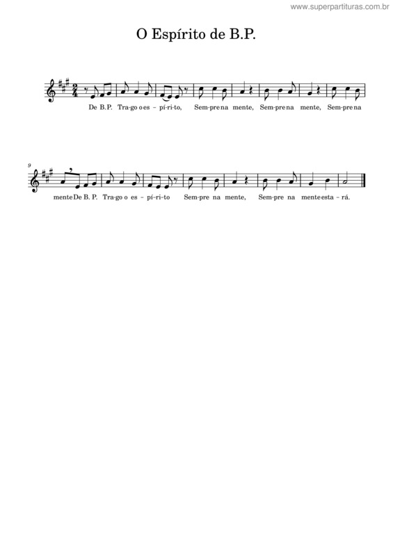 Partitura da música O Espírito De B.P.