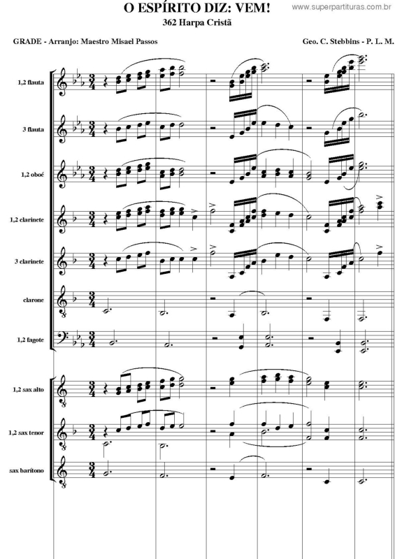 Partitura da música O Espírito Diz: Vem! - 362 HC