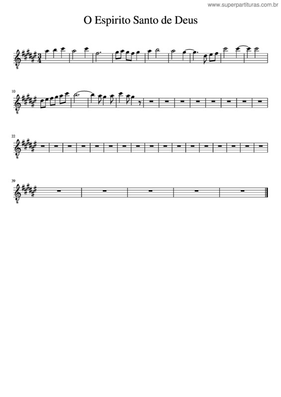 Partitura da música O Espirito Santo De Deus