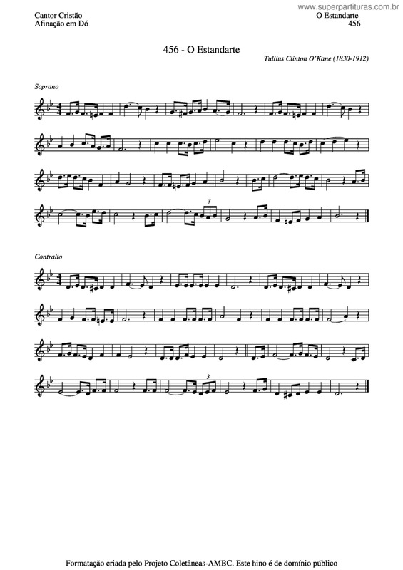 Partitura da música O Estandarte v.2