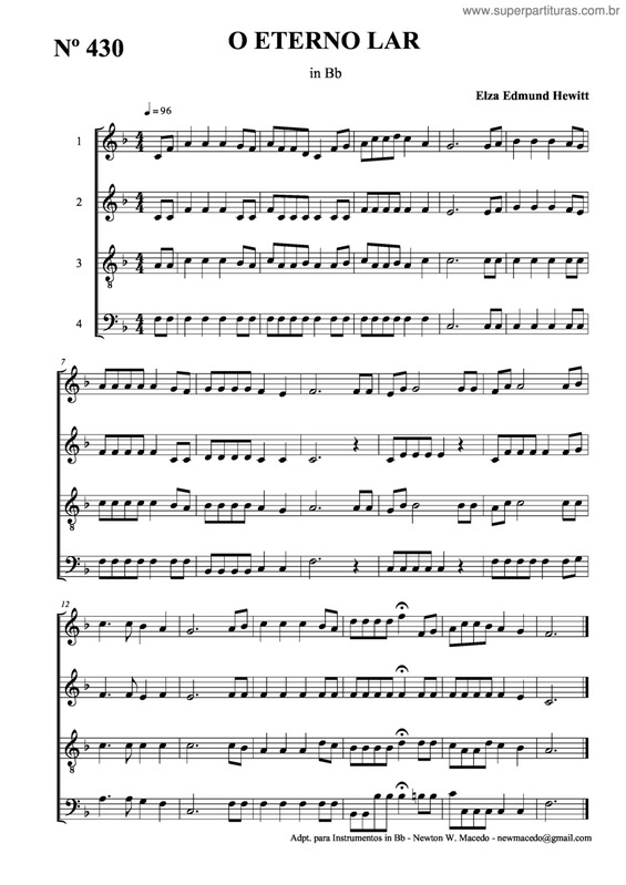 Partitura da música O Eterno Lar v.2