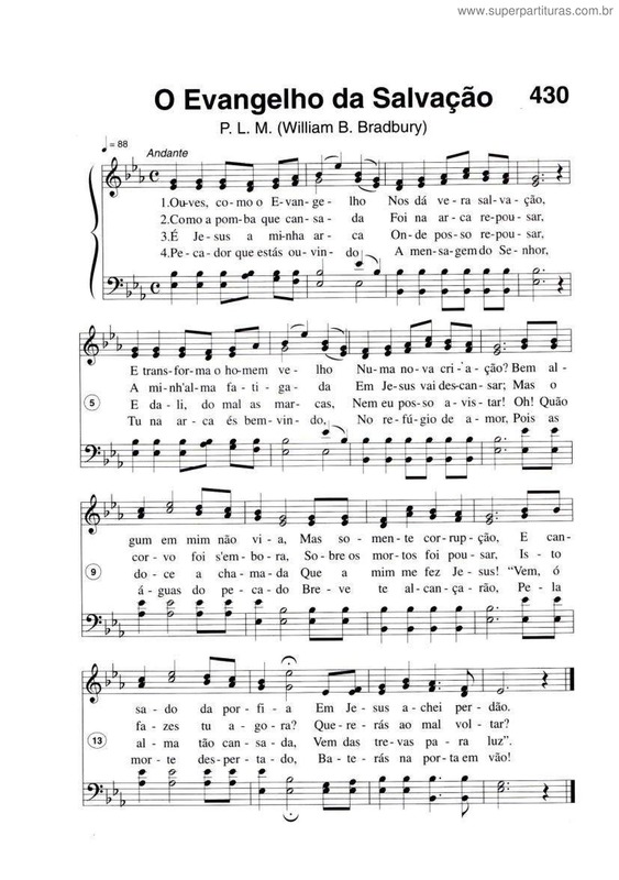 Partitura da música O Evangelho Da Salvação v.2