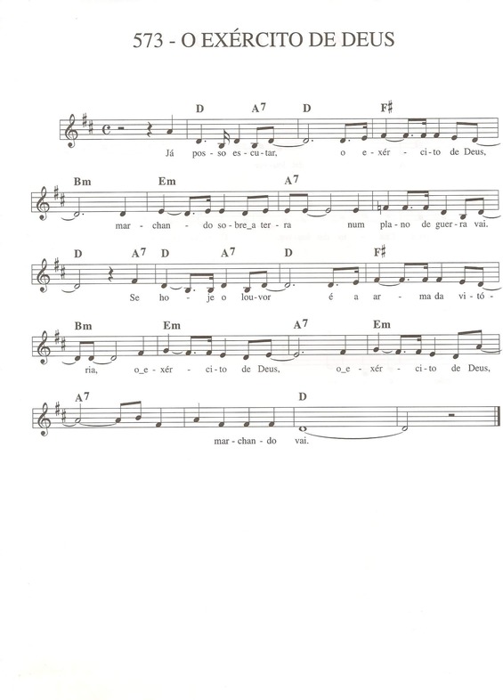 Partitura da música O Exército de Deus