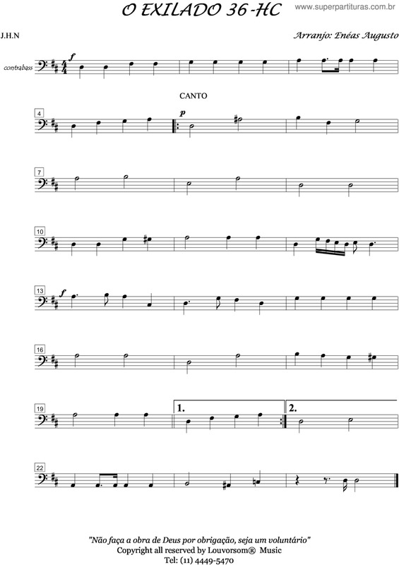Partitura da música O Exilado - 36 HC v.2