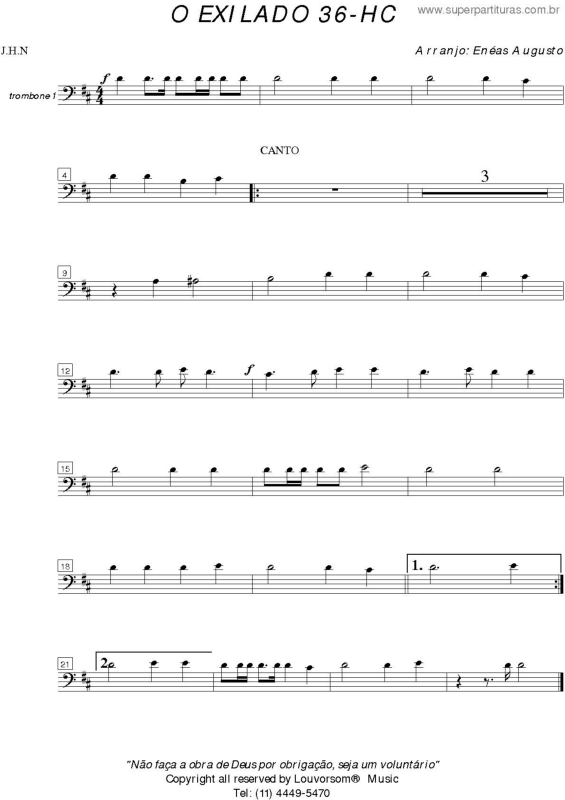 Partitura da música O Exilado - 36 HC v.21