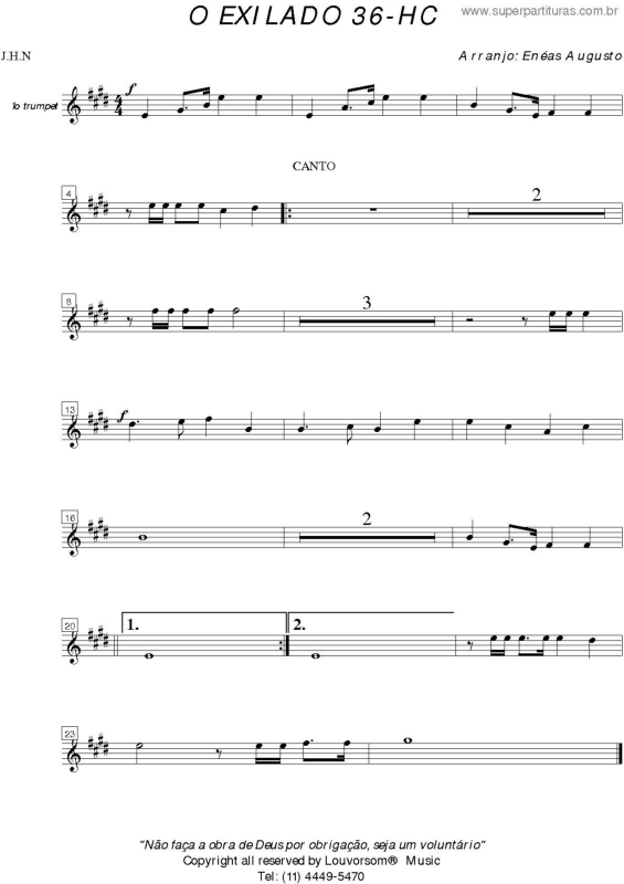 Partitura da música O Exilado - 36 HC v.34