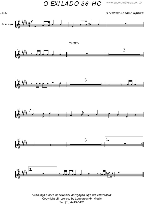 Partitura da música O Exilado - 36 HC v.35